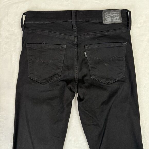 Levi's 315 Shaping Bootcut Jeans Size 28 Black Mid Rise Stretch Western Boho - Picture 5 of 14